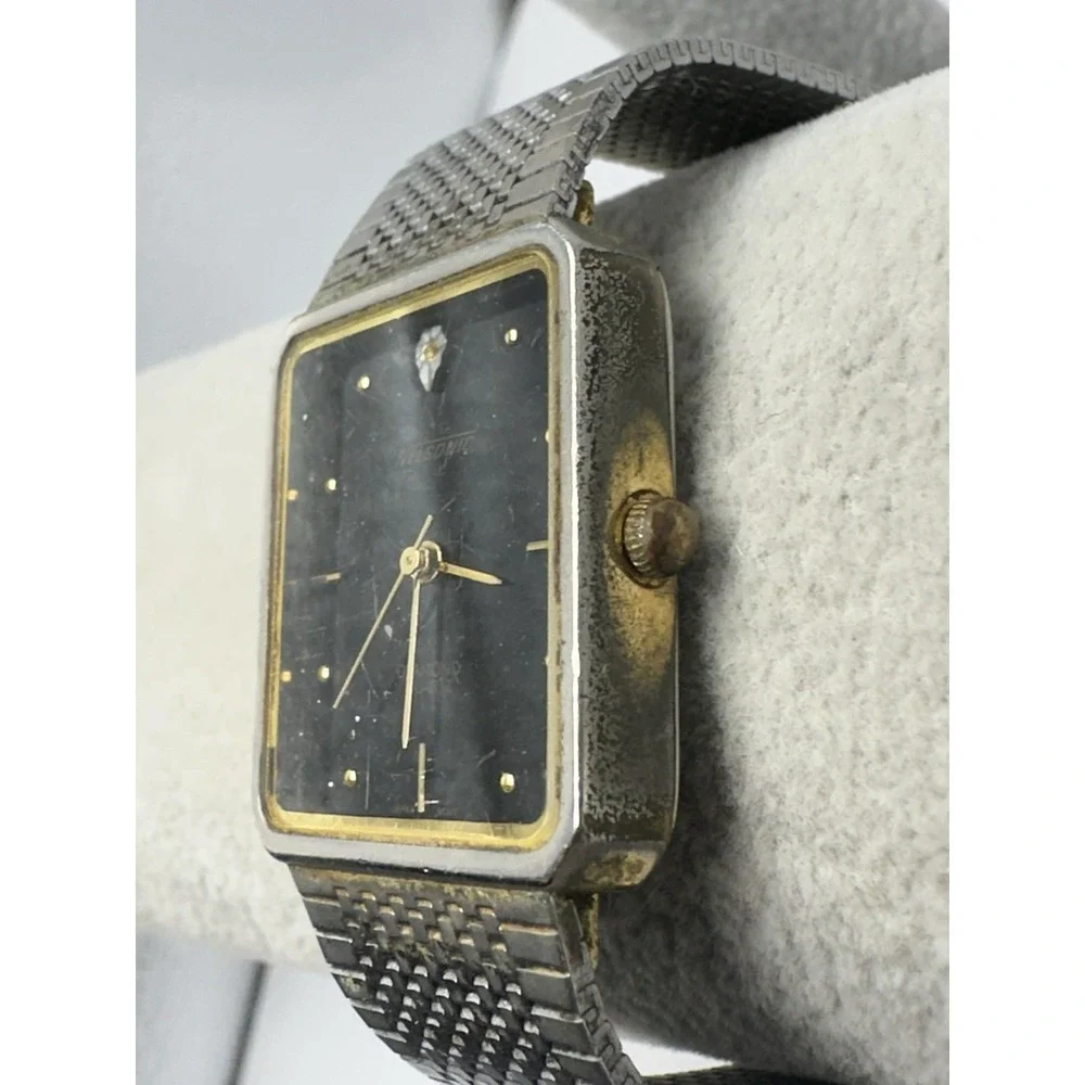 Nelsonic Diamond Vintage Tank Watch New‎ Battery 24MM 8
